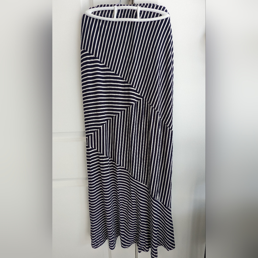 Skirt, Coldwater Creek, XL/16, Navy White Stripes, light weight, Summer'…